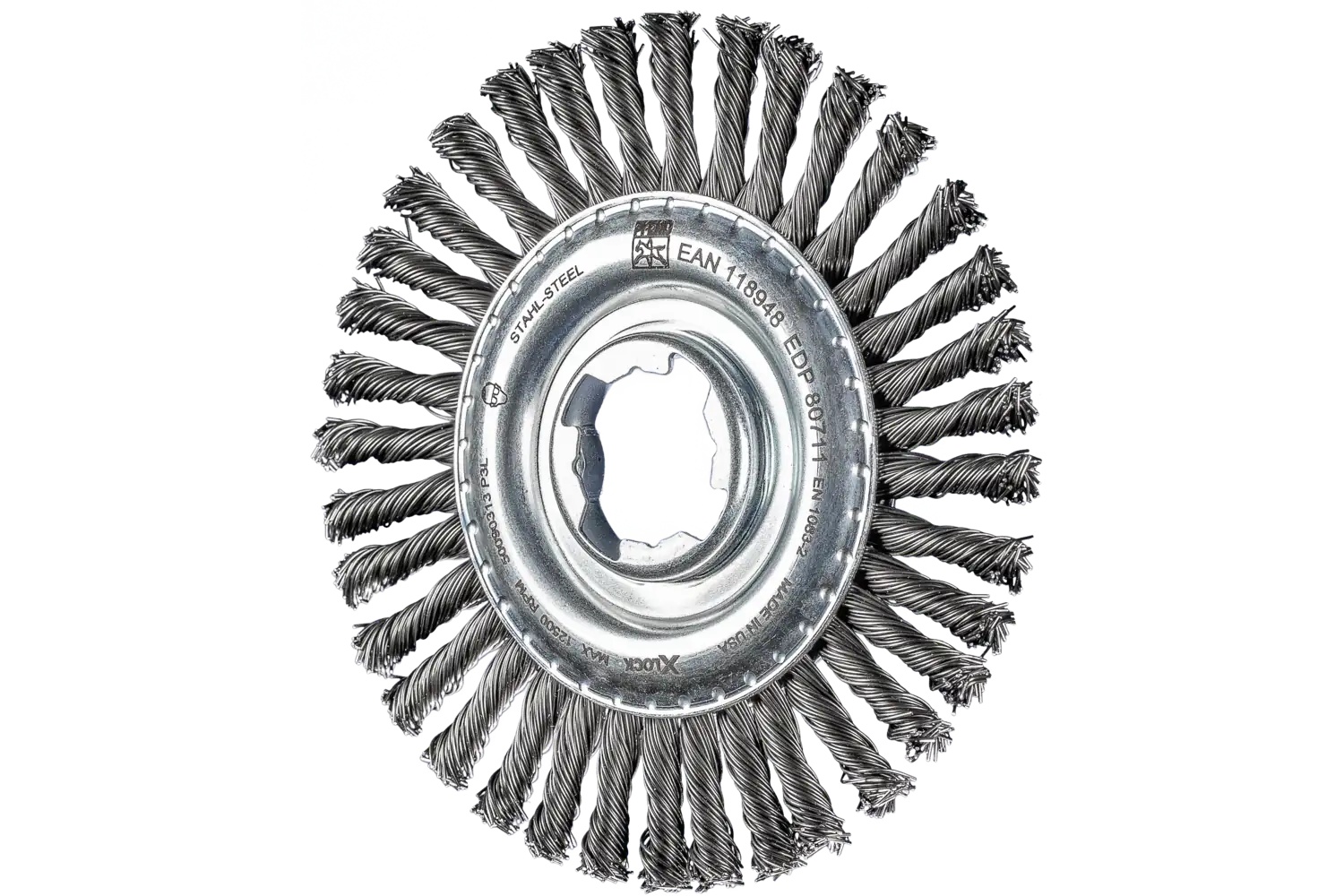 Picture of Pferd Stringer Bead Wheel Brush 4-1/2" Dia .020 Carbon Steel X-Lock